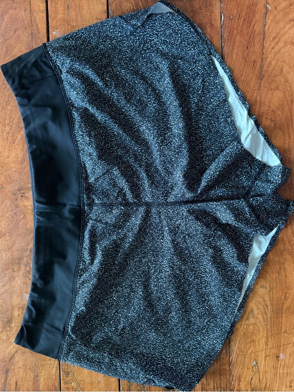 Athleta Black Speckle Performance Running Shorts